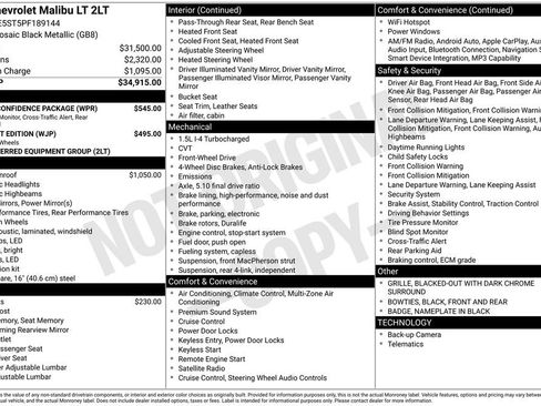 Certified 2023 Chevrolet Malibu LT w/ Driver Confidence Package FWD image 7