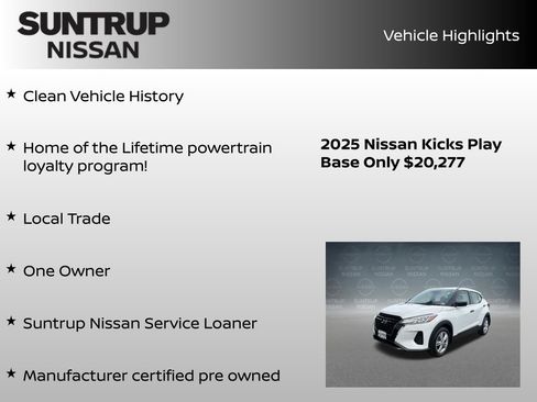 Certified 2025 Nissan Kicks Play S FWD image 8