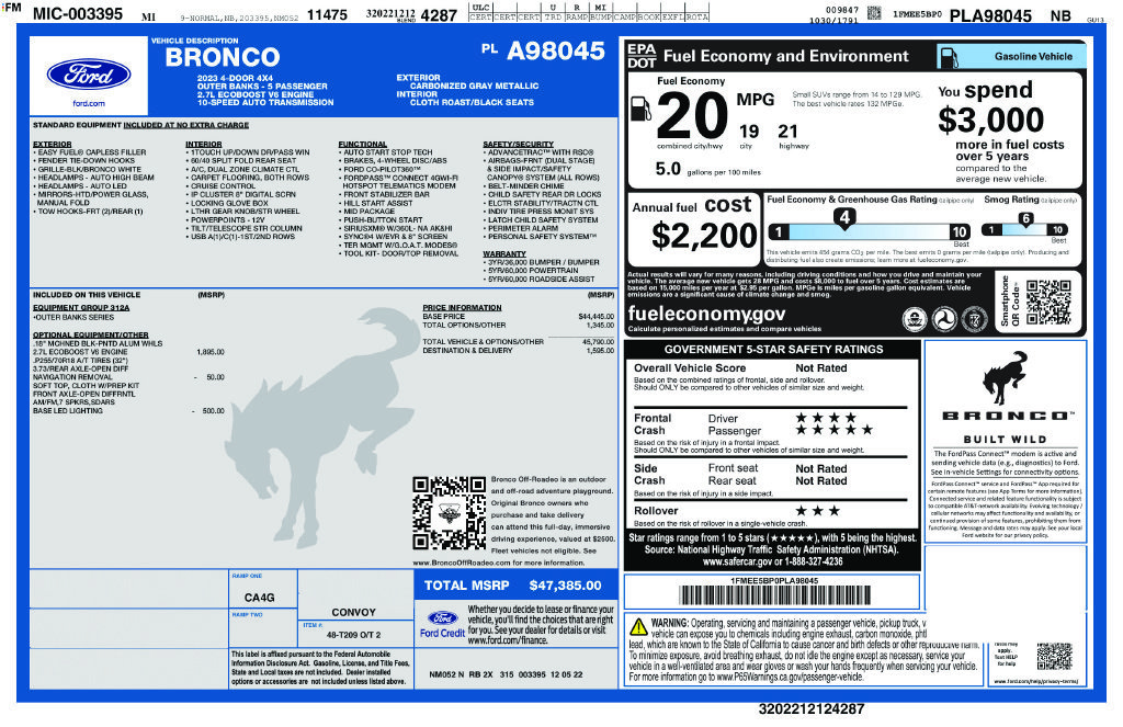 Used 2023 Ford Bronco Outer Banks AWD/4WD image 35