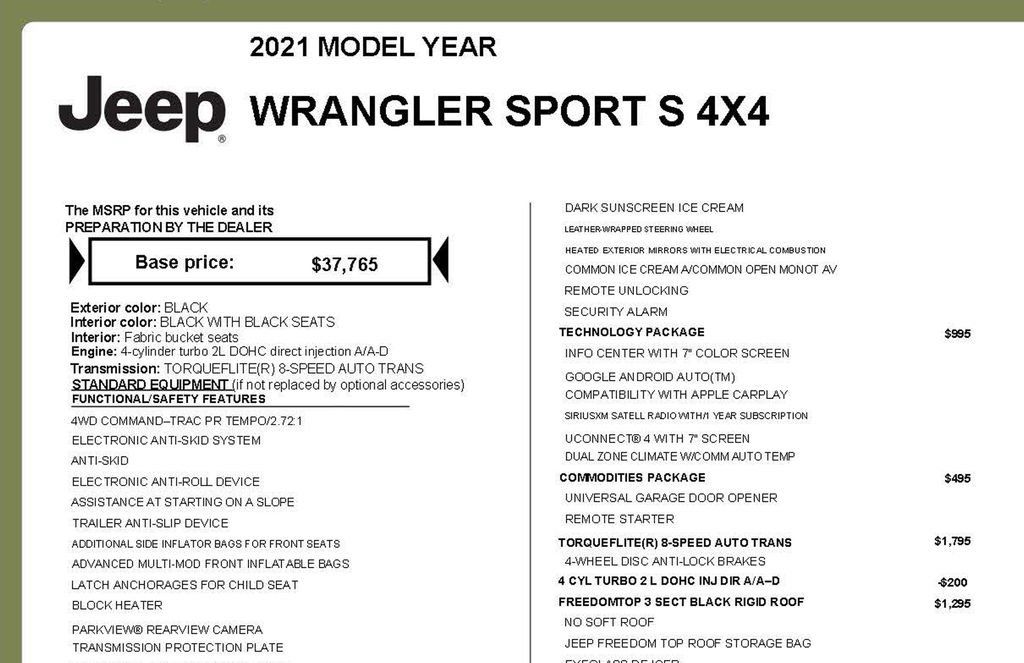 Used 2021 Jeep Wrangler Sport AWD/4WD image 3