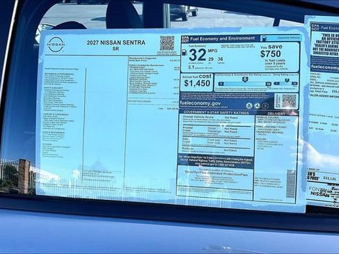 New 2027 Nissan Sentra SR w/ SR All Weather Package FWD image 14