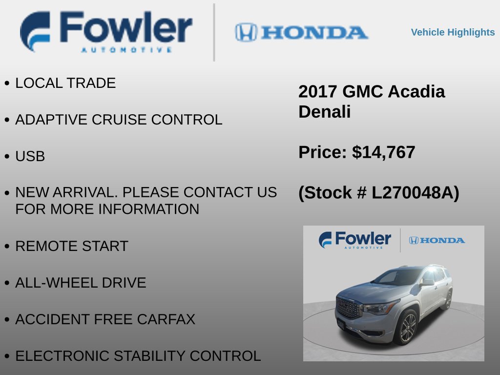 Used 2017 GMC Acadia Denali w/ Technology Package AWD/4WD image 8
