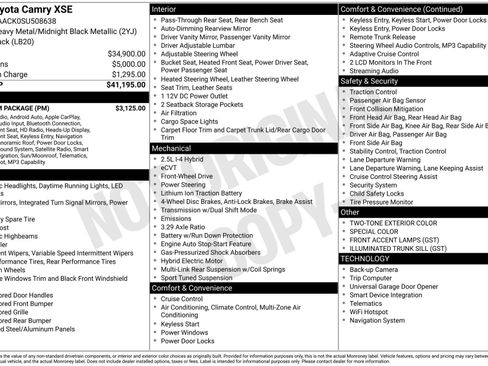Certified 2025 Toyota Camry XSE w/ Premium Package FWD image 34