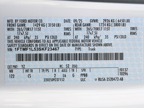 New 2025 Ford F150 XL w/ Equipment Group 103A High AWD/4WD image 13