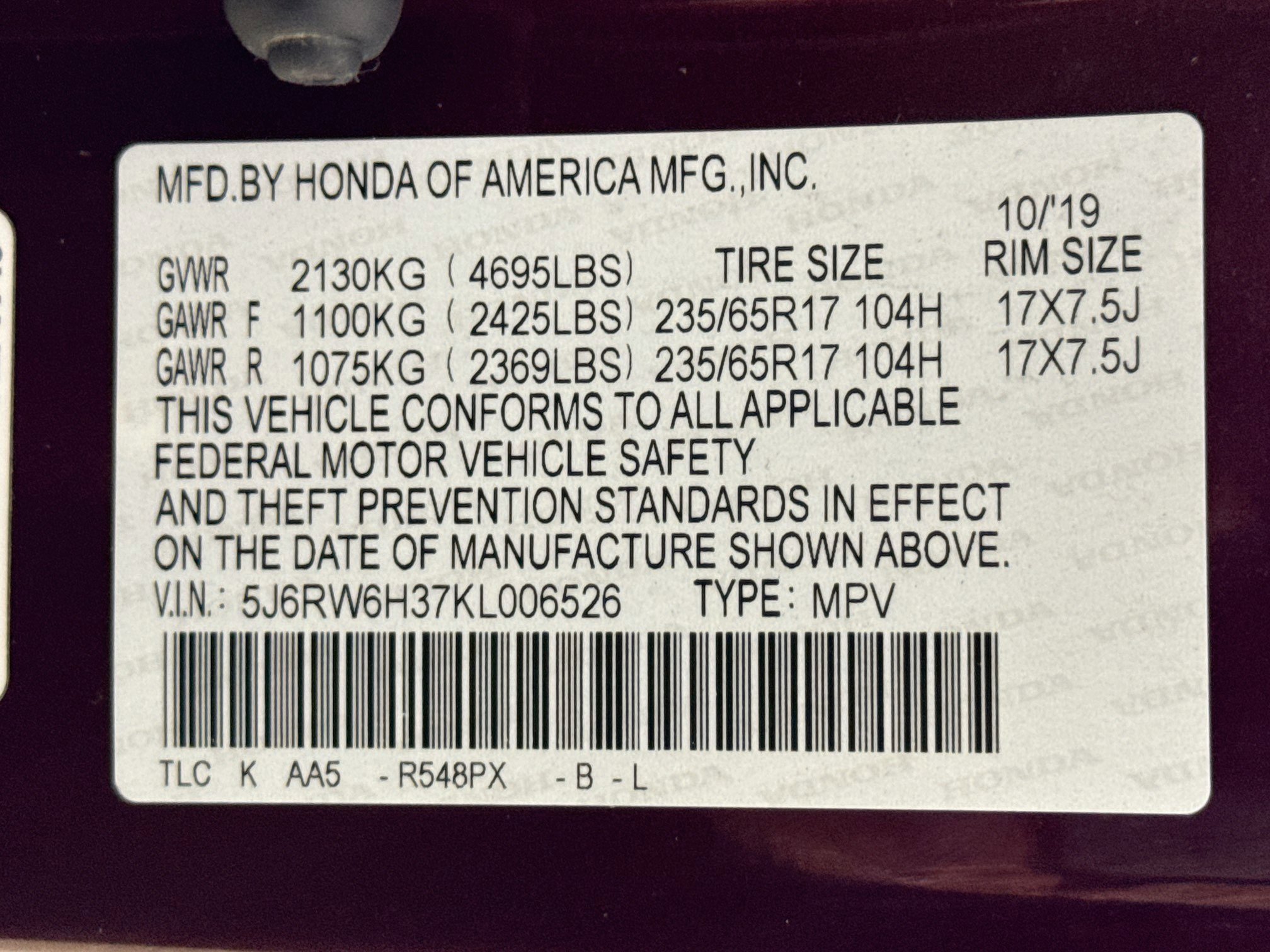 Used 2019 Honda CR-V LX image 28