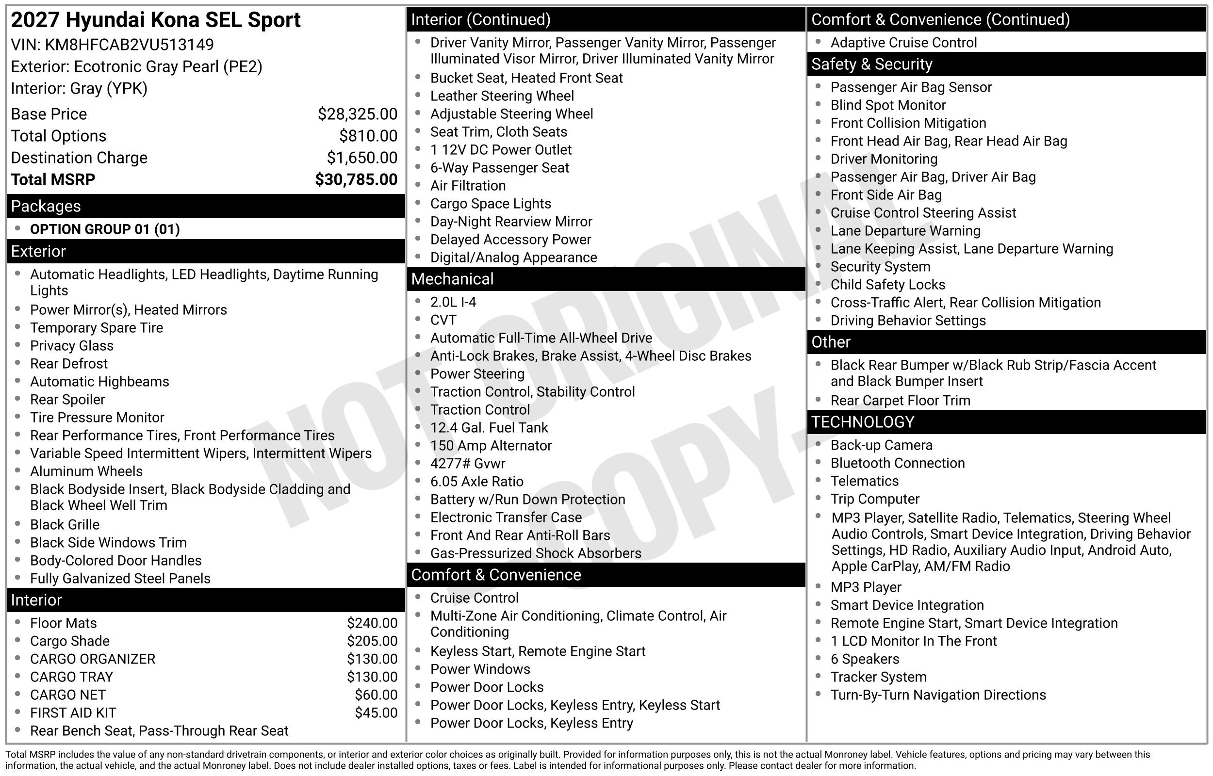 New 2027 Hyundai Kona SEL Sport AWD/4WD image 3