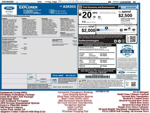 Used 2020 Ford Explorer Platinum w/ Premium Technology Package image 2