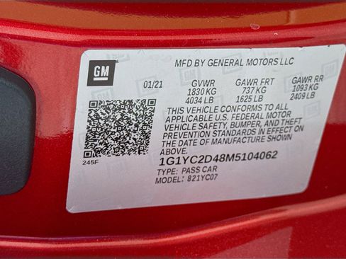 Used 2021 Chevrolet Corvette Stingray Premium Cpe w/ Engine Appearance Package image 31