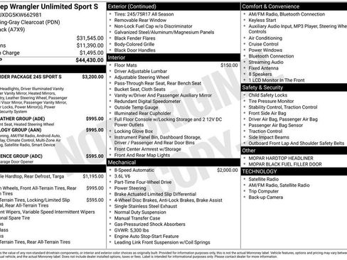 Used 2019 Jeep Wrangler Unlimited Sport S image 34