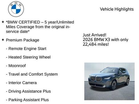 Certified 2026 BMW X3 xDrive30i AWD/4WD image 10