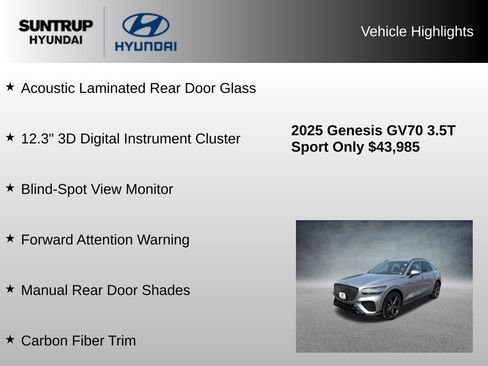 Used 2025 Genesis GV70 3.5T Sport w/ Sport Prestige Package AWD/4WD image 23