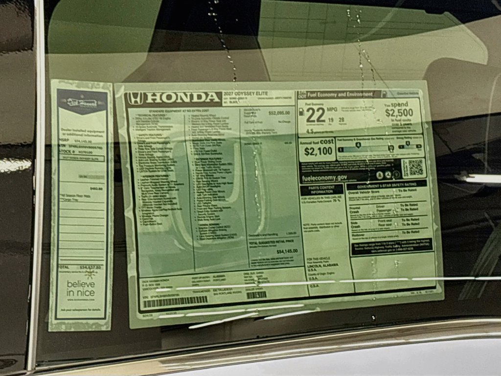 New 2027 Honda Odyssey Elite image 24