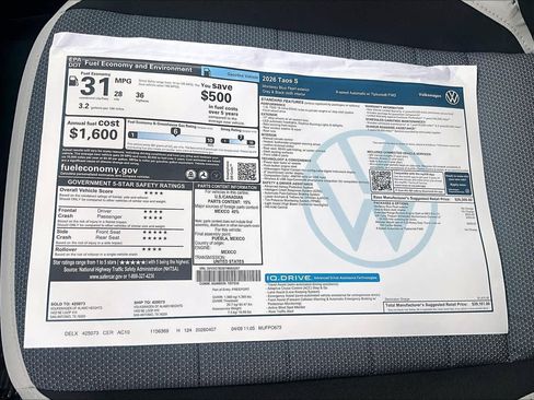 New 2026 Volkswagen Taos S FWD image 18