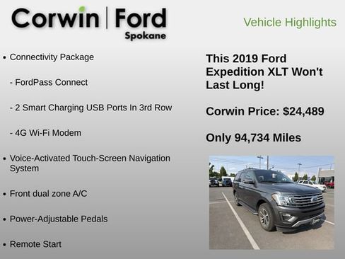 Used 2019 Ford Expedition XLT w/ Equipment Group 202A AWD/4WD image 15