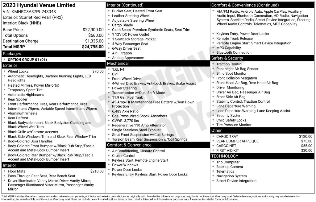 Used 2023 Hyundai Venue Limited FWD image 18