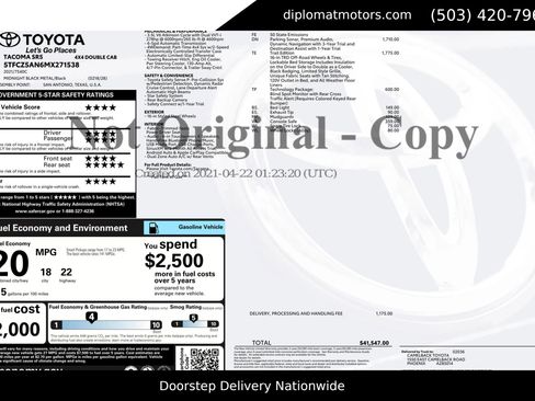 Used 2021 Toyota Tacoma SR5 w/ Trail Edition image 2