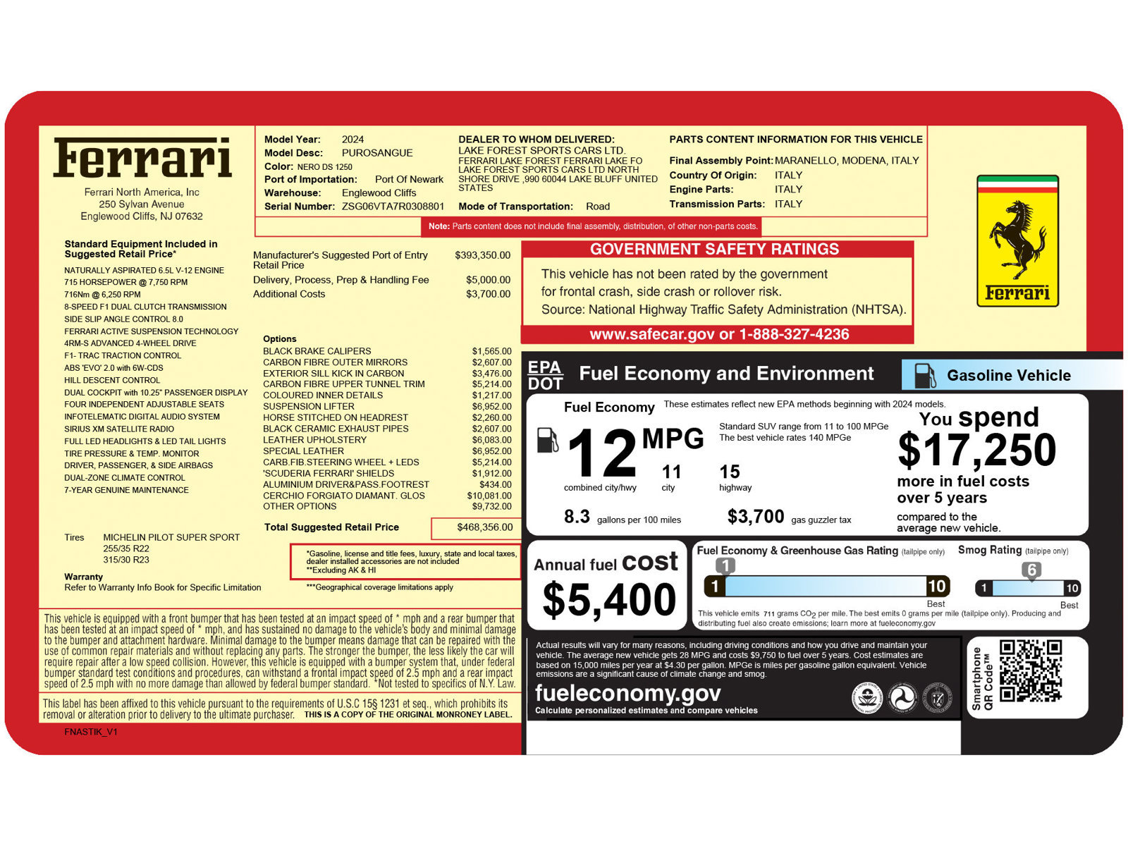 Used 2024 Ferrari Purosangue AWD/4WD image 6