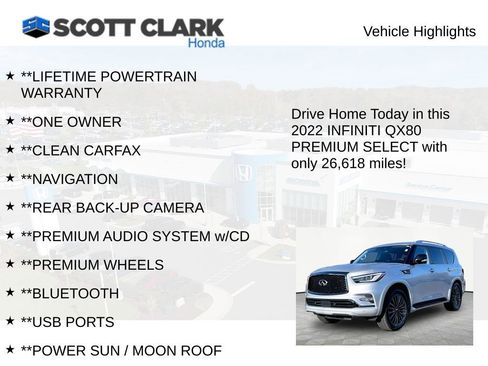 Used 2022 INFINITI QX80 Premium Select w/ Cargo Package image 12