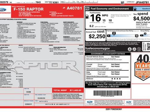 Used 2018 Ford F150 Raptor w/ Equipment Group 802A Luxury image 31