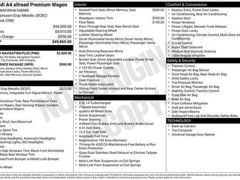 Used 2017 Audi A4 2.0T allroad Premium w/ Audi MMI Navigation Plus image 15