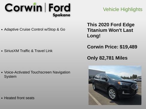 Used 2020 Ford Edge Titanium w/ Equipment Group 301A AWD/4WD image 12