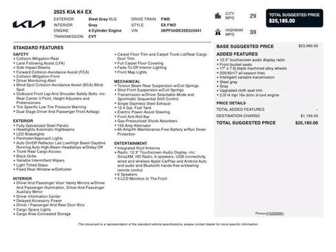Used 2025 Kia K4 EX FWD image 4