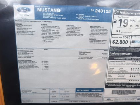 Used 2013 Ford Mustang Boss 302 w/ Boss 302 Accessory Pkg RWD image 37