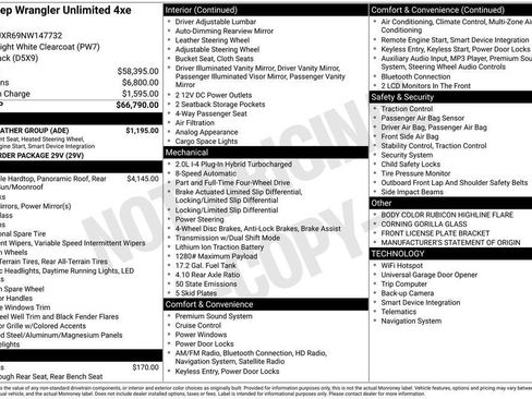 Used 2022 Jeep Wrangler Unlimited Rubicon 4xe w/ Cold Weather Group image 36