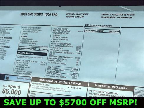 New 2025 GMC Sierra 1500 Pro w/ Pro Value Package image 18