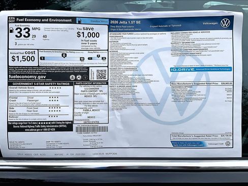 New 2026 Volkswagen Jetta SE image 19