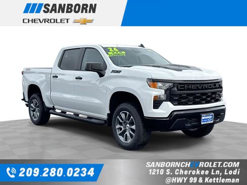 Certified 2026 Chevrolet Silverado 1500 Custom Trail Boss w/ Turbomax Blackout Package AWD/4WD image 1