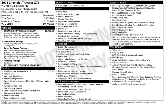 Used 2024 Chevrolet Traverse Z71 w/ Enhanced Driving Package AWD/4WD image 2