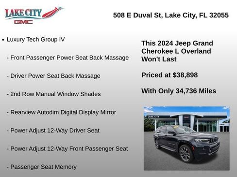 Used 2024 Jeep Grand Cherokee L Overland w/ Advanced Protech Group III AWD/4WD image 8