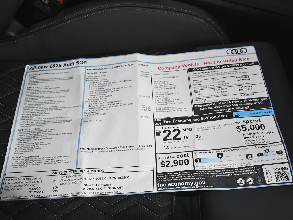 Used 2025 Audi SQ5 Premium Plus w/ Premium Plus Package AWD/4WD image 70