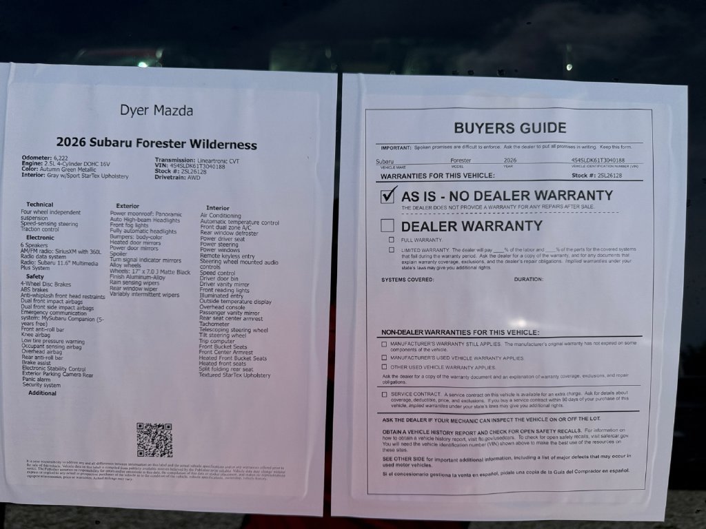 Certified 2026 Subaru Forester Wilderness AWD/4WD image 25