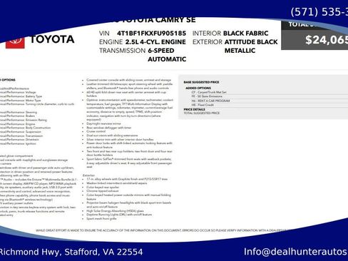 Used 2015 Toyota Camry SE FWD image 38