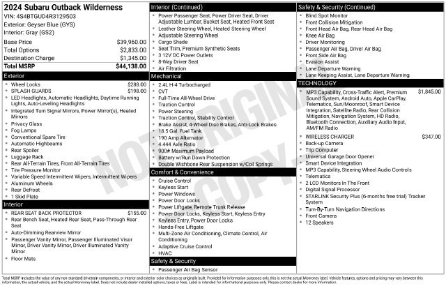 Used 2024 Subaru Outback Wilderness AWD/4WD image 34