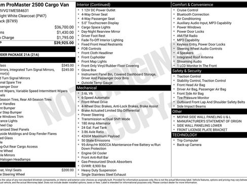 Used 2021 RAM ProMaster 2500 image 2