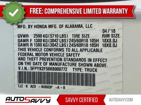 Used 2019 Honda Ridgeline RTL image 32