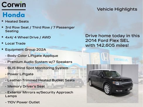 Used 2014 Ford Flex SEL w/ Equipment Group 202A AWD/4WD image 7