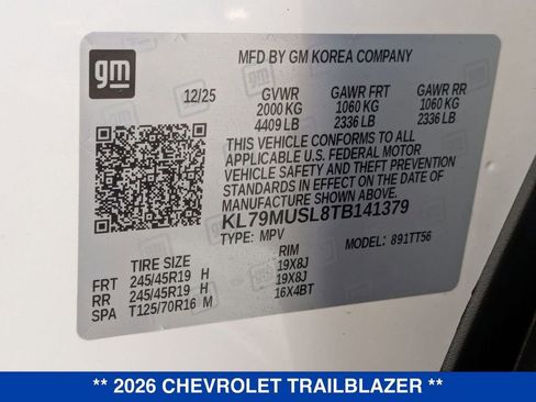 New 2026 Chevrolet TrailBlazer RS w/ Convenience Package image 36