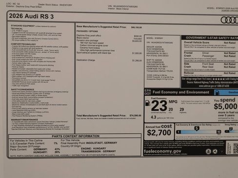 New 2026 Audi RS 3 2.5T image 32