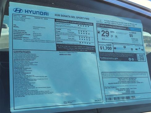 New 2026 Hyundai Sonata SEL image 32