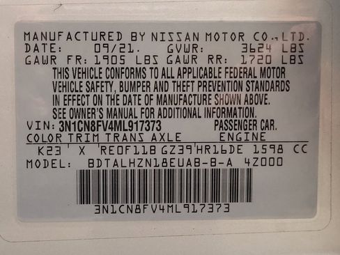 Used 2021 Nissan Versa SR w/ Convenience Package FWD image 33