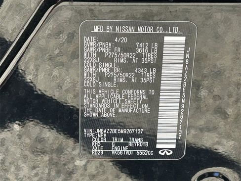 Certified 2021 INFINITI QX80 Sensory w/ Cargo Package image 12