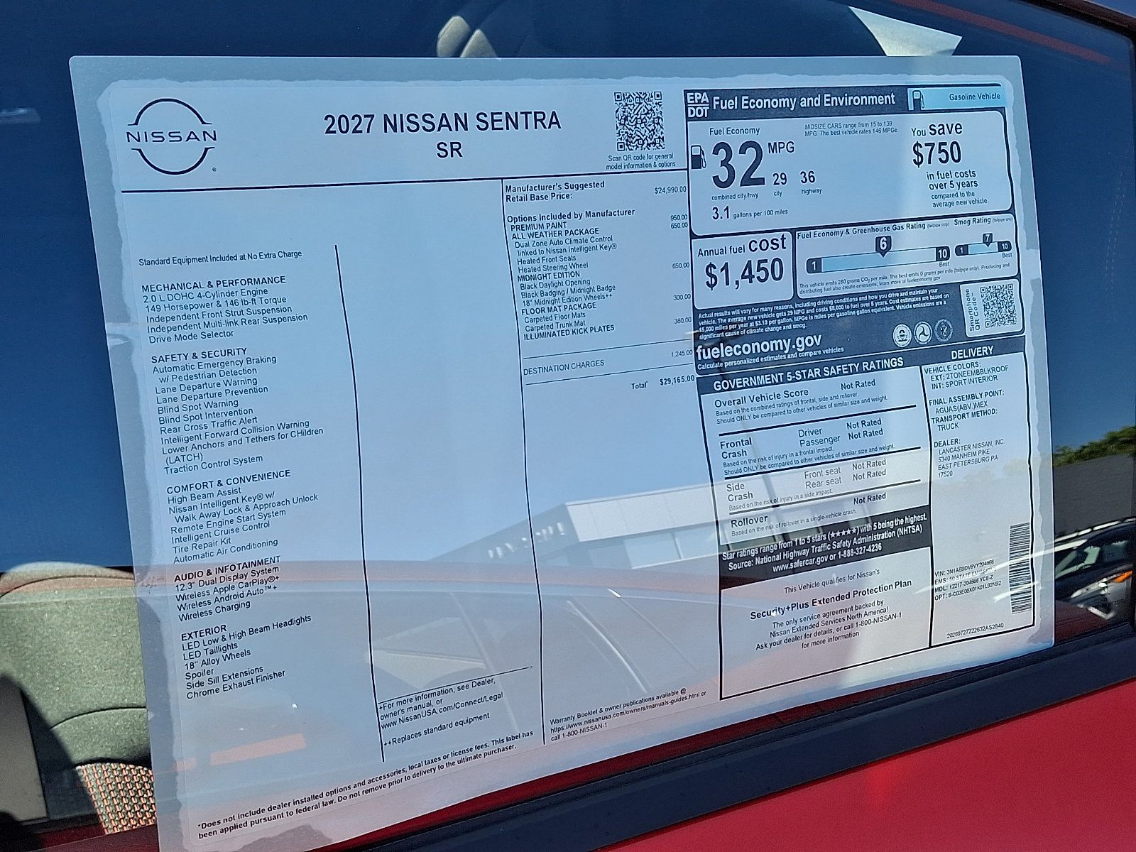 New 2027 Nissan Sentra SR w/ SR All Weather Package FWD image 7