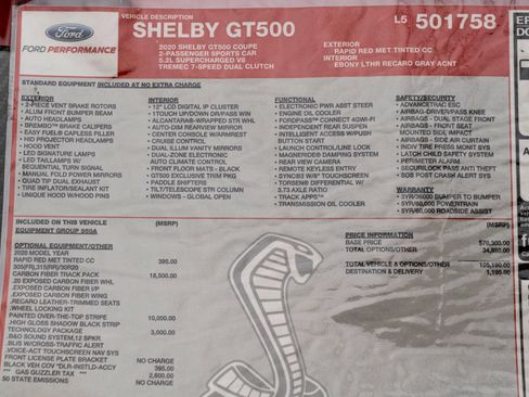 Used 2020 Ford Mustang Shelby GT500 w/ Carbon Fiber Track Pack RWD image 63