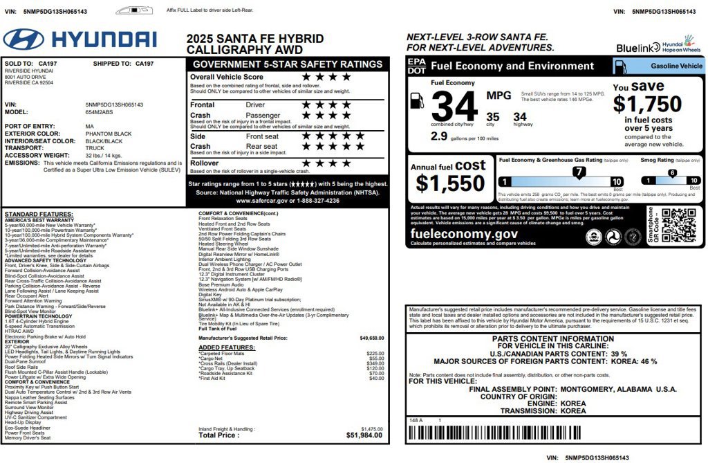 Used 2025 Hyundai Santa Fe Calligraphy AWD/4WD image 2