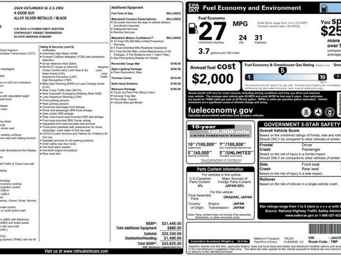 Used 2024 Mitsubishi Outlander SE image 15