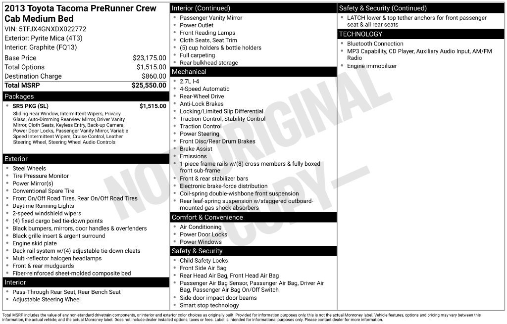 Used 2013 Toyota Tacoma PreRunner w/ SR5 Pkg RWD image 31